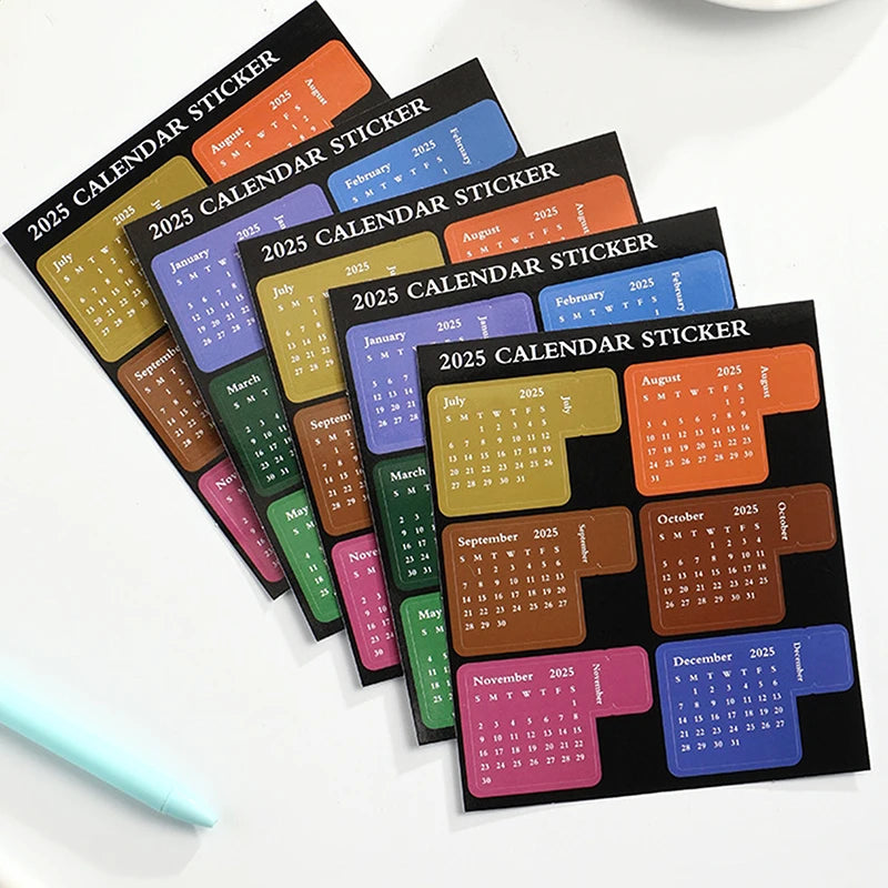 New 2025 Calendar Stickers Notebook Journal Planner Index Stickers Yearly Monthly Agenda Label Tags Kawaii Calendar Bookmarks