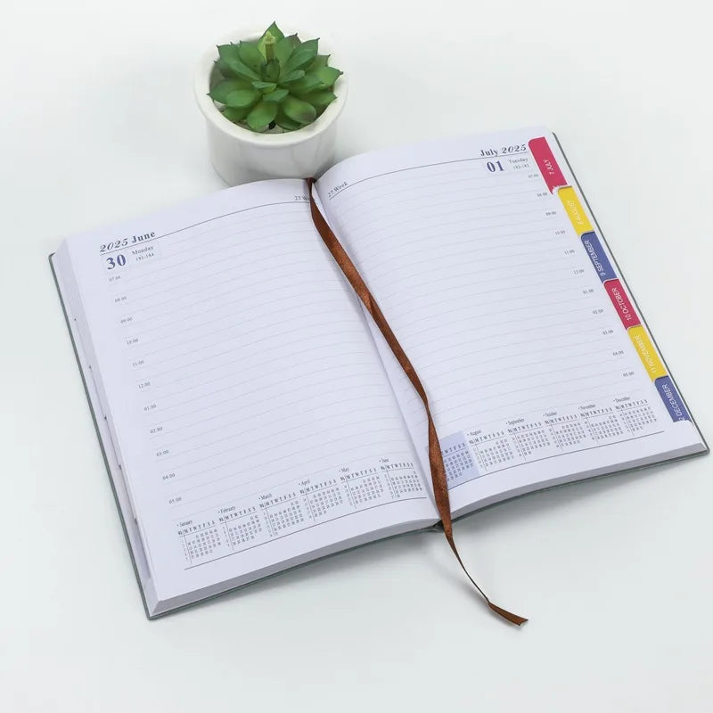 2025 Agenda A5 Book Efficiency Manual Plan Annual Calendar Notebook Hand Ledg 312 pages/156 sheets Notebook Daily Plan Book